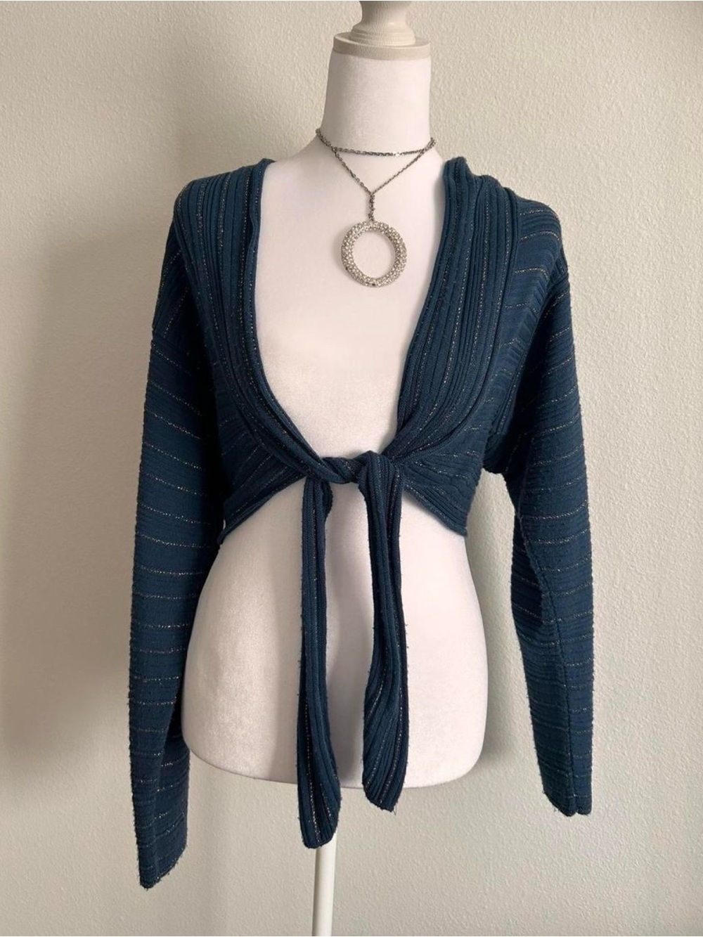navy boho cardigan